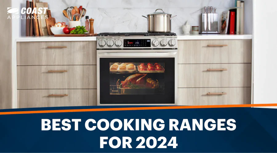 Best cooking ranges for 2024 displayed in a modern kitchen setting.