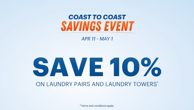 Coast to Coast Savings Event Laundry April 11-May 1, 2024
