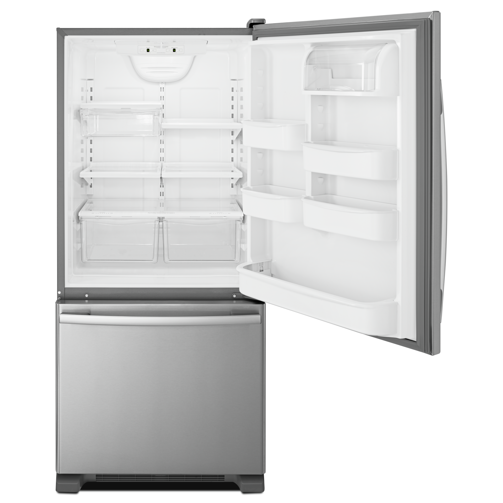 Amana - 29.6 Inch 18 cu. ft Bottom Mount Refrigerator in Stainless - ABB1924BRM