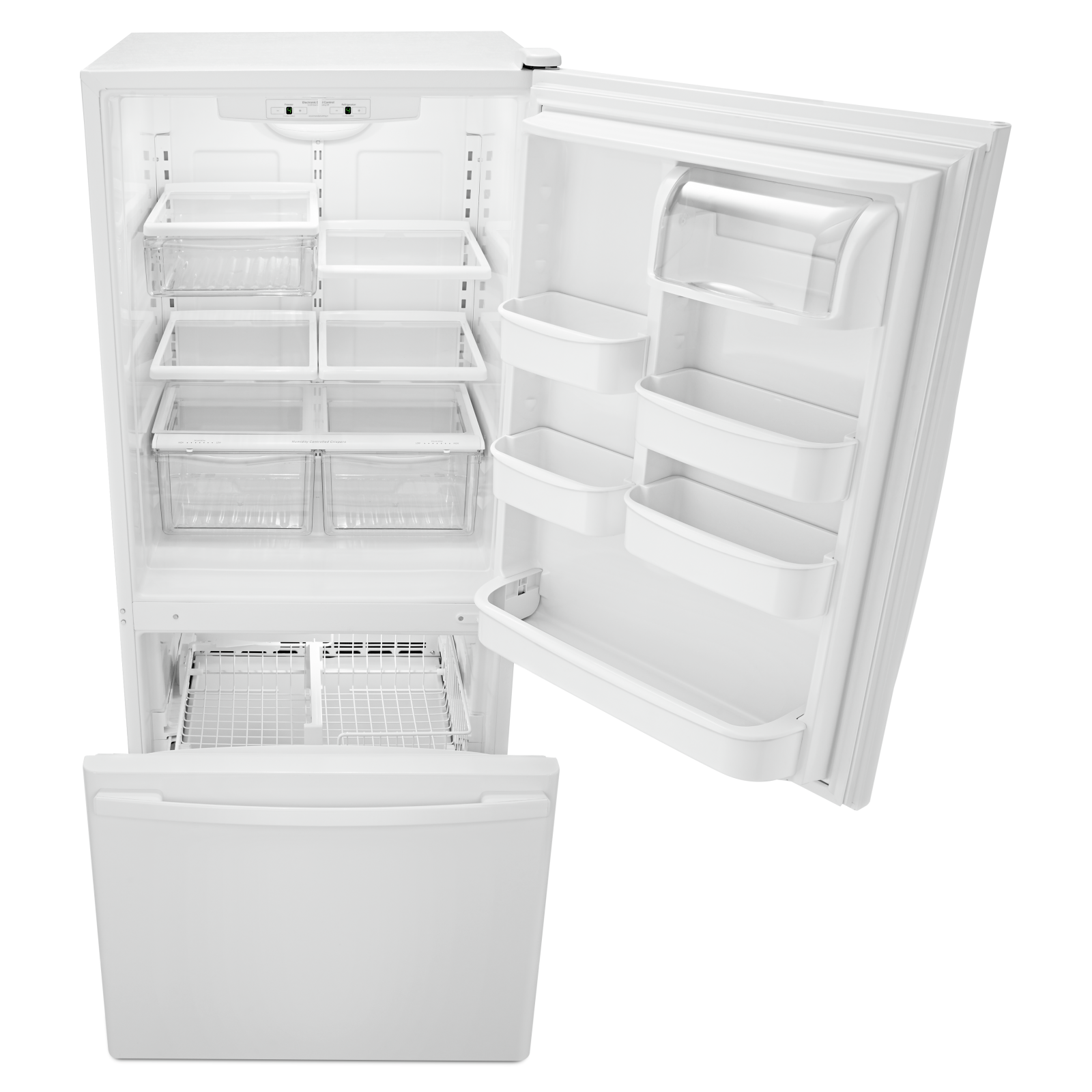 Amana - 29.6 Inch 18 cu. ft Bottom Mount Refrigerator in White - ABB1924BRW