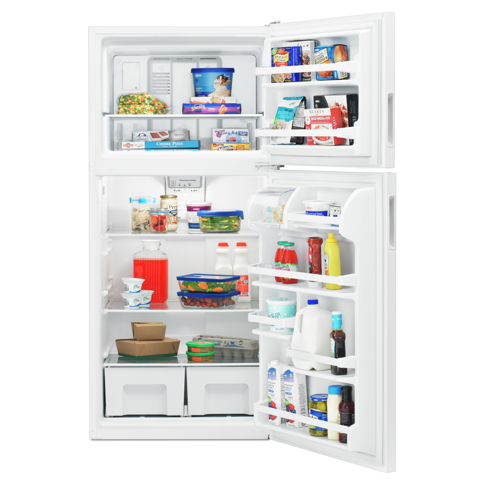 Amana - 29.75 Inch 18 cu. ft Top Mount Refrigerator in White - ART318FFDW