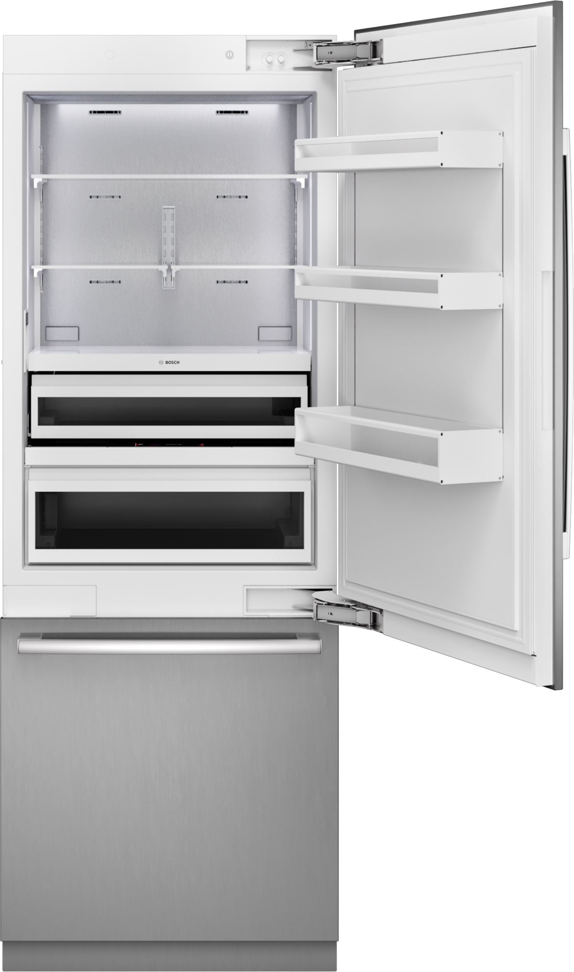 Bosch - 29.75 Inch 16.5 cu. ft Bottom Mount Refrigerator in Stainless - B30BB130SS