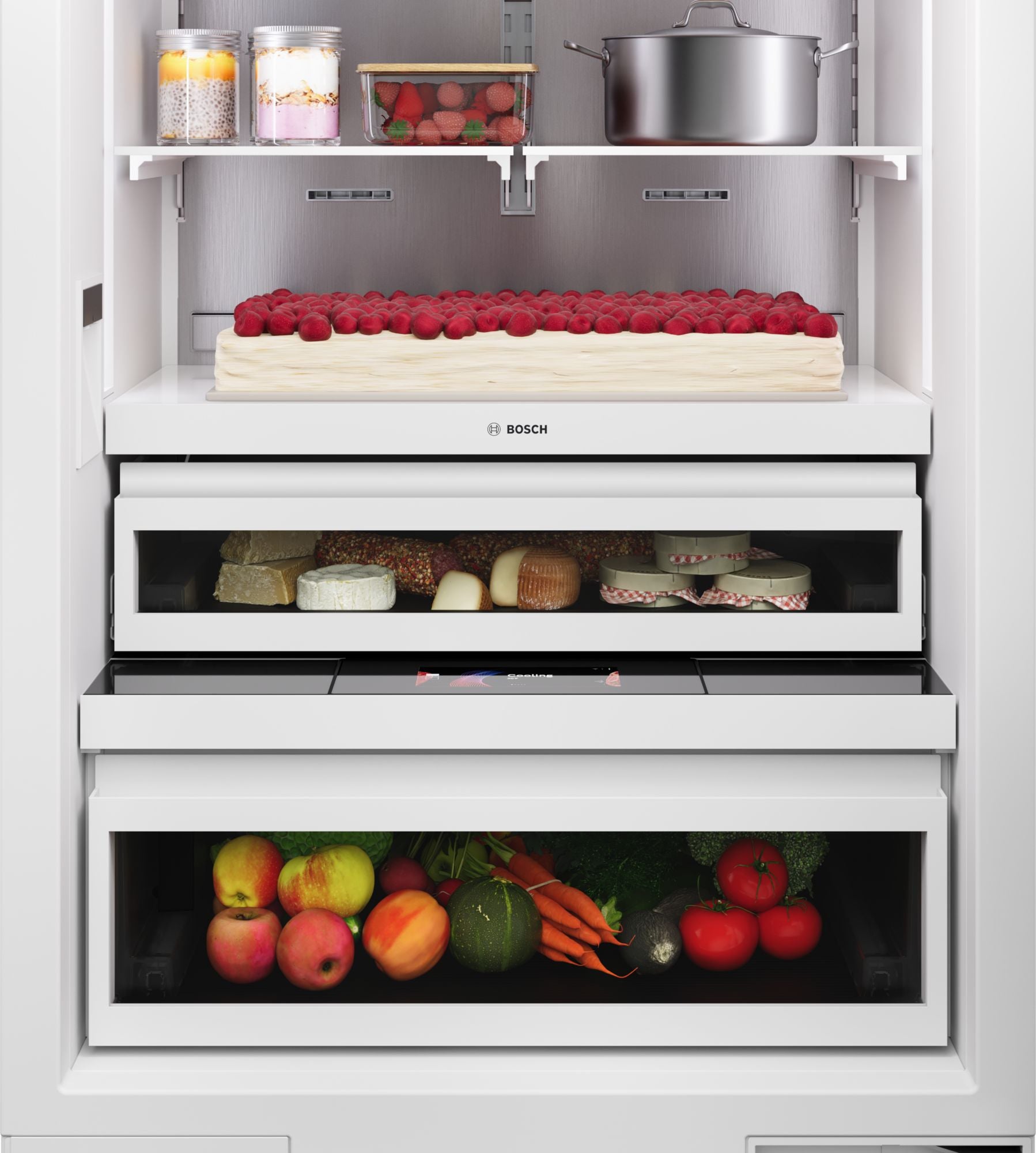 Bosch - 29.75 Inch 16.5 cu. ft Bottom Mount Refrigerator in Stainless - B30BB130SS