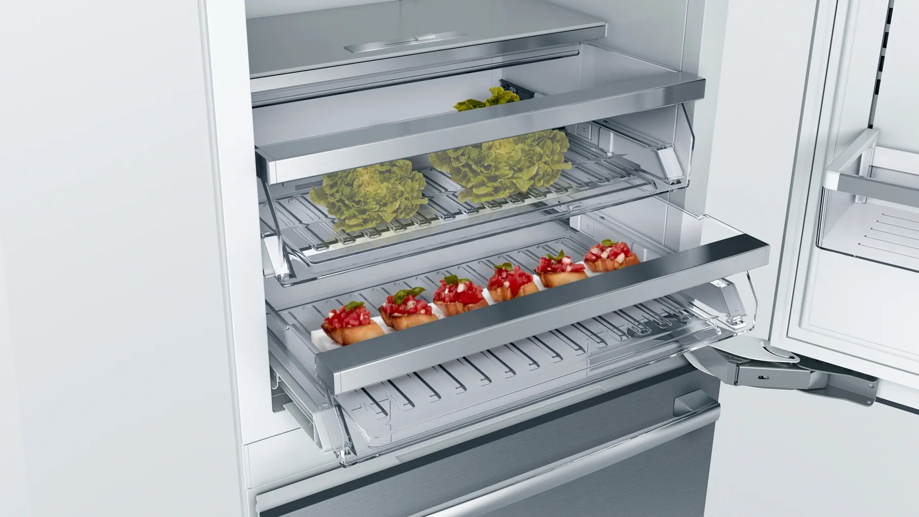 Bosch - 29.75 Inch 16 cu. ft Built In / Integrated Bottom Mount Refrigerator in Stainless - B30BB935SS
