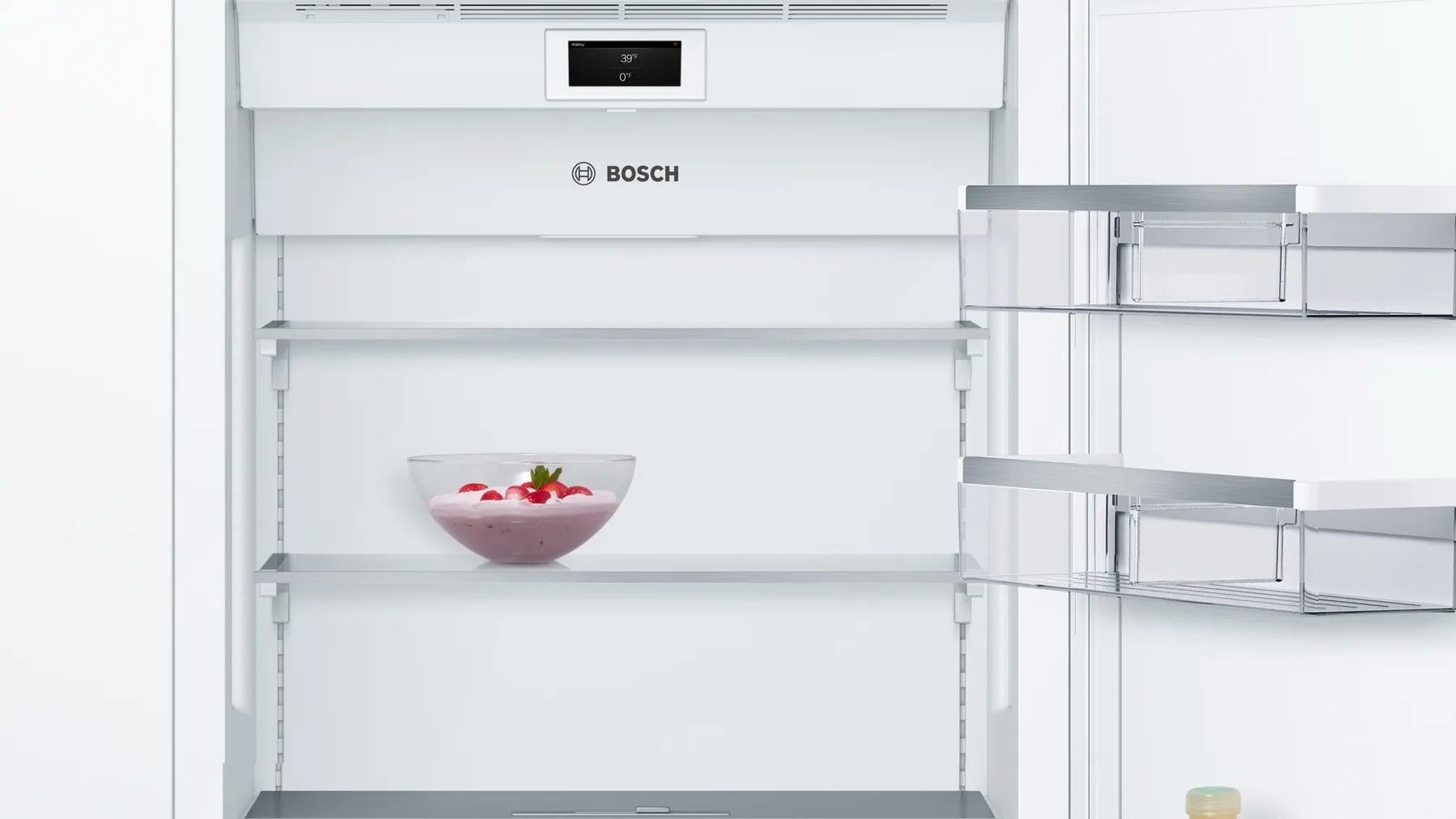 Bosch - 29.75 Inch 16 cu. ft Built In / Integrated Bottom Mount Refrigerator in Stainless - B30BB935SS