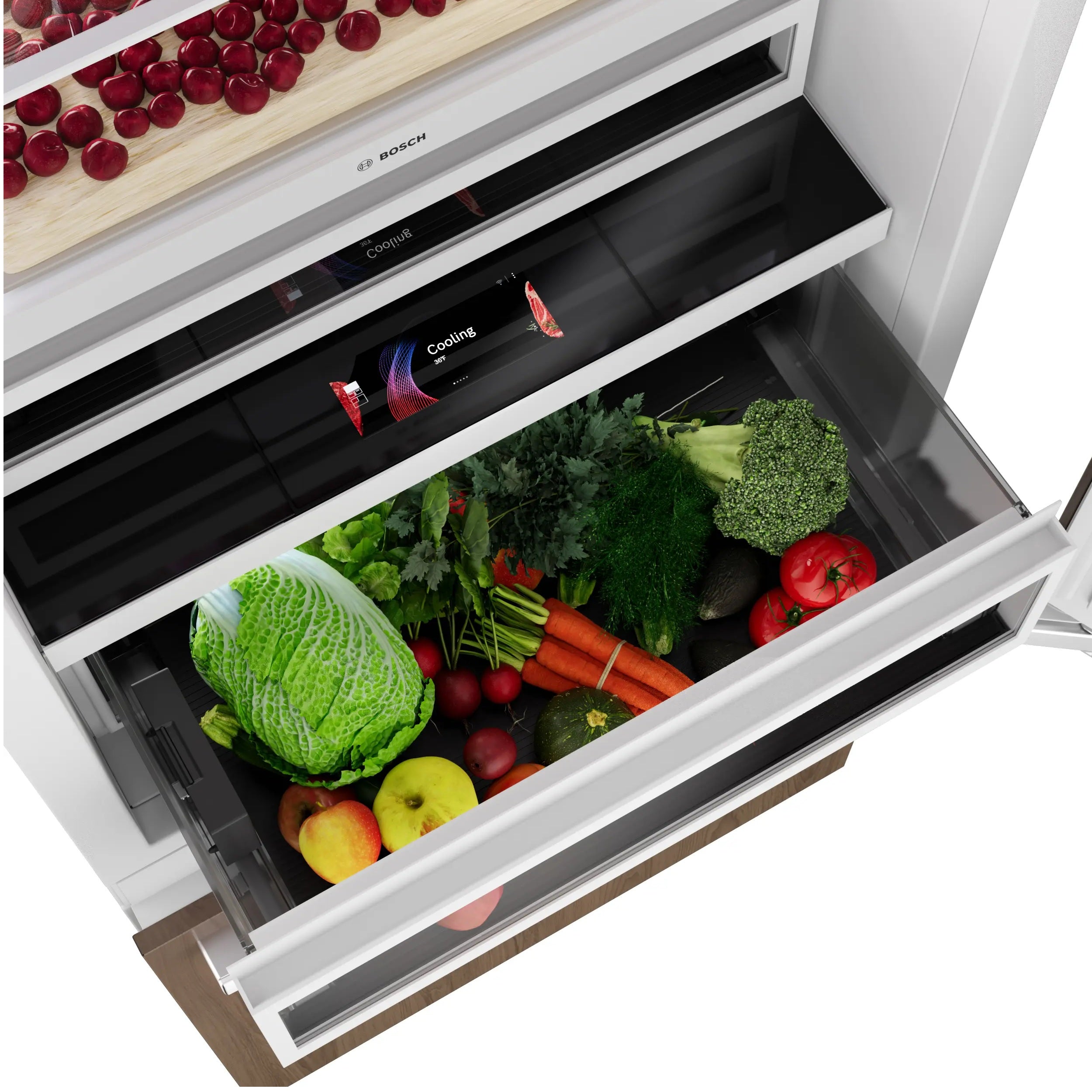 Bosch - 30 Inch 16.5 cu. ft Built-in Bottom Mount Refrigerator in Panel Ready - B30IB100SP