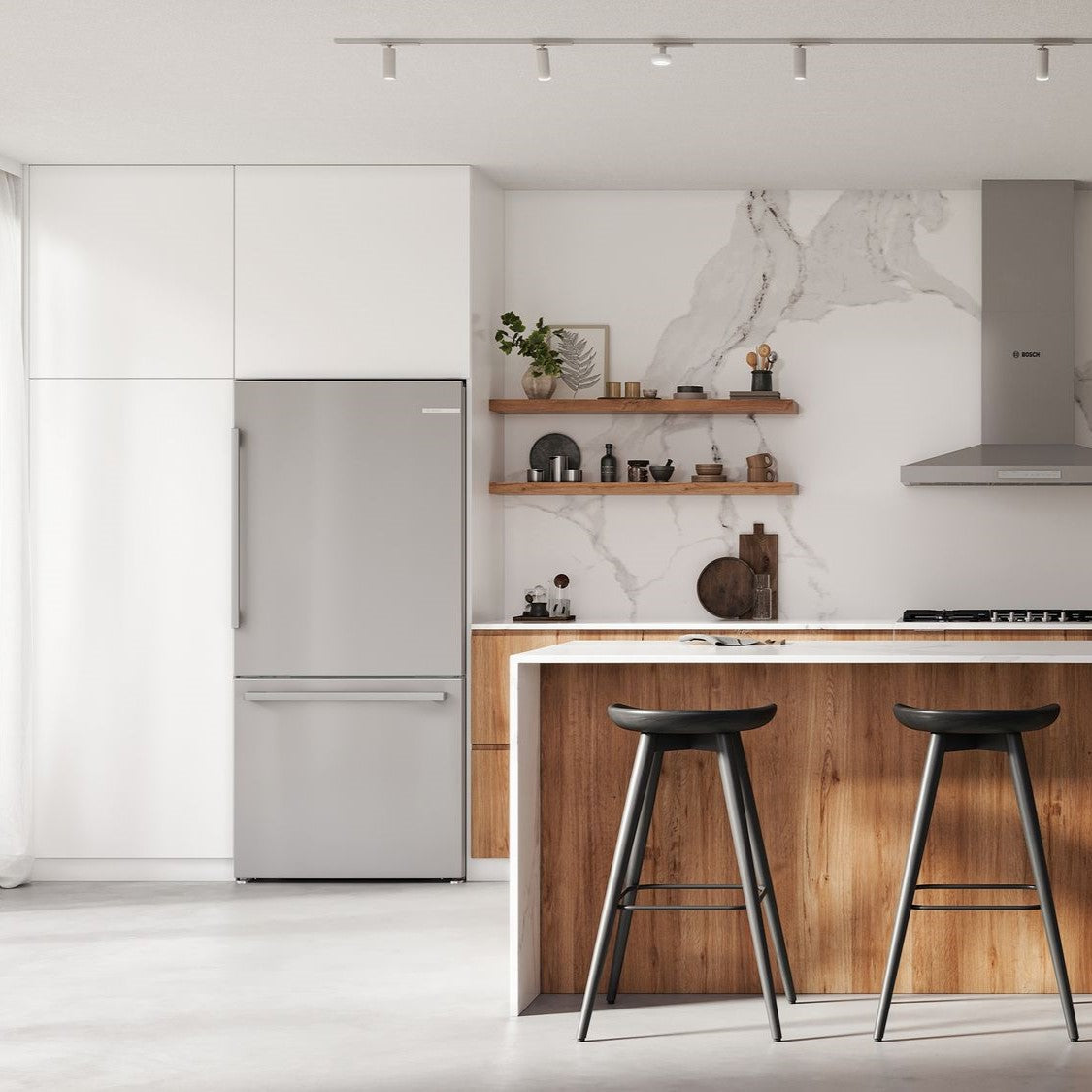 Bosch - 31.25 Inch 17.2 cu. ft Bottom Mount Refrigerator in Stainless - B33CM10SNS