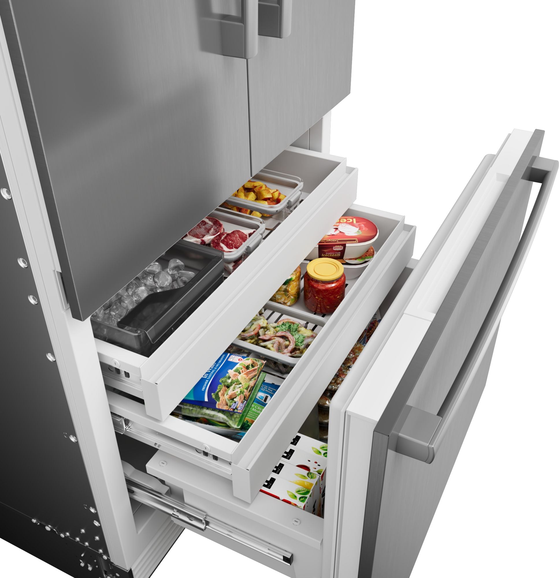 Bosch - 35.25 Inch 261.9 cu. ft French Door Refrigerator in Stainless - B36BT130NS