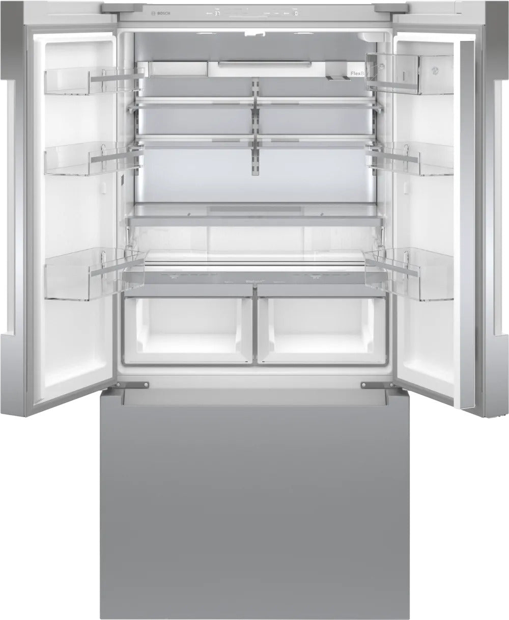 Bosch - 35.625 Inch 20.8 cu. ft French Door Refrigerator in Stainless - B36CT81ENS