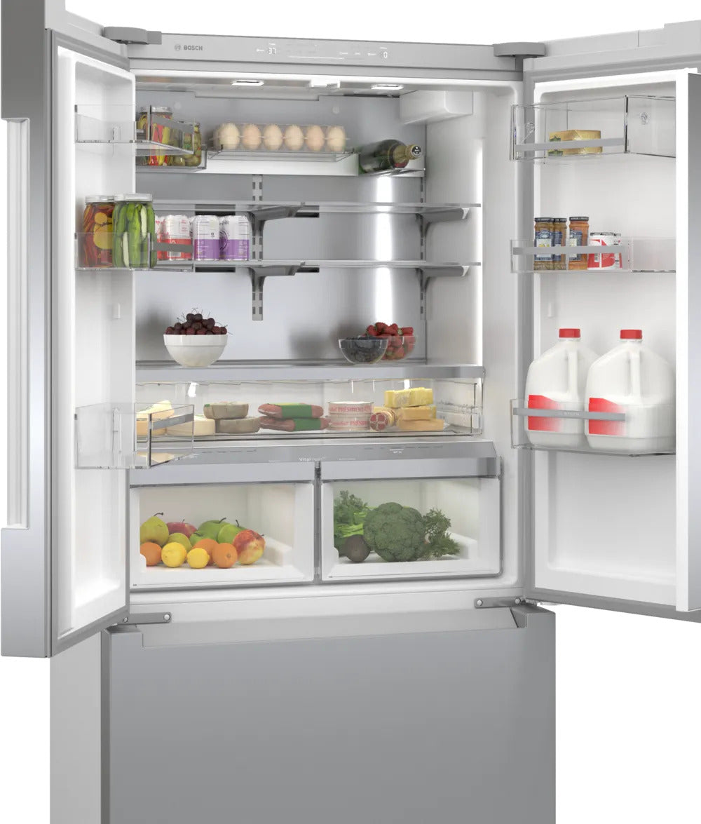 Bosch - 35.625 Inch 20.8 cu. ft French Door Refrigerator in Stainless - B36CT81ENS