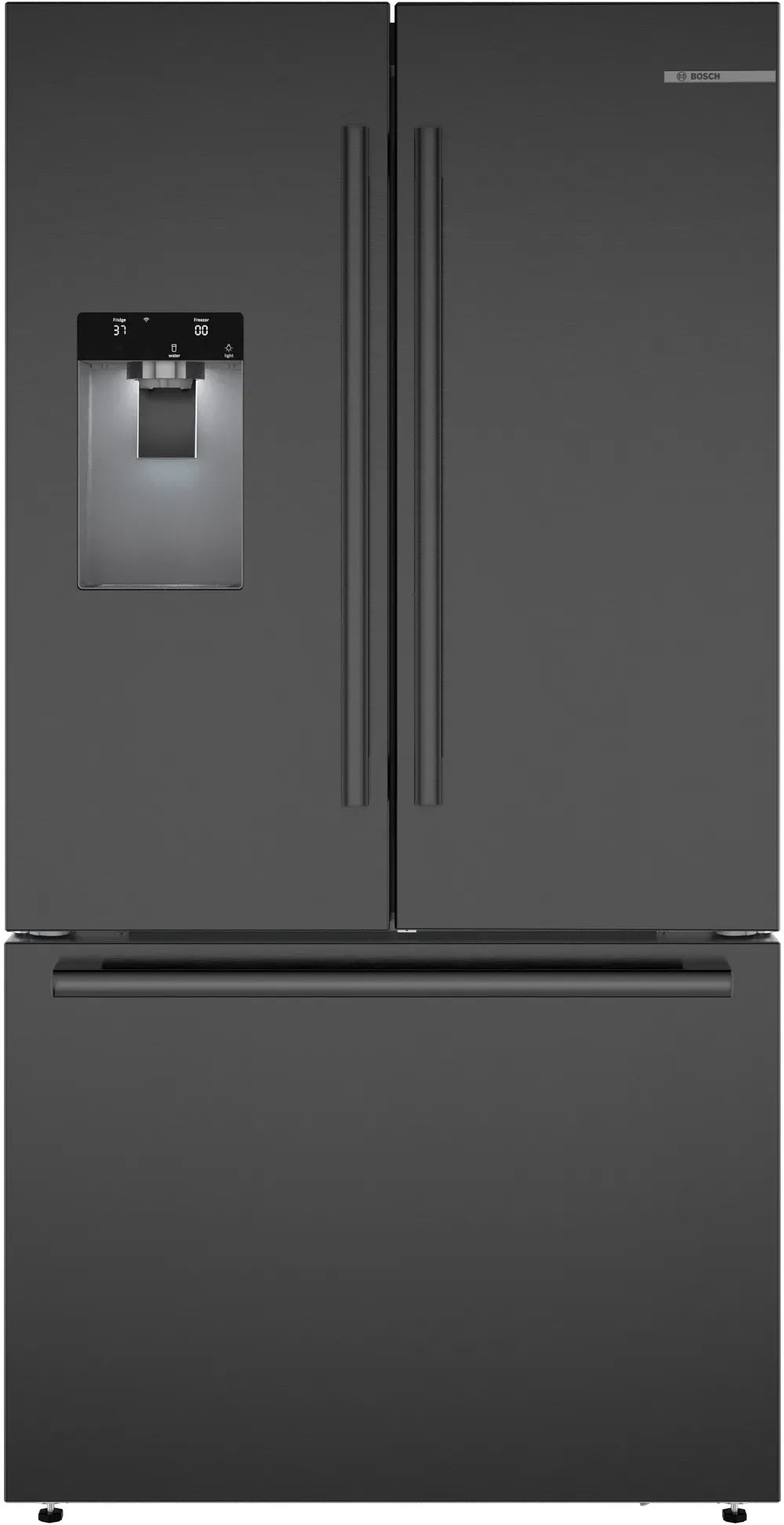 Bosch - 36 Inch 26 cu. ft French Door Bottom Mount Refrigerator in Black Stainless - B36FD52SNB
