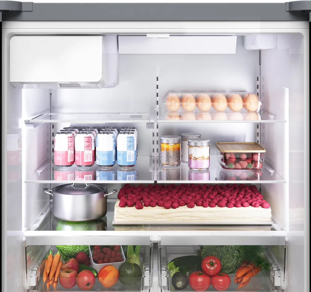 Bosch - 36 Inch 26 cu. ft French Door Bottom Mount Refrigerator in Black Stainless - B36FD52SNB