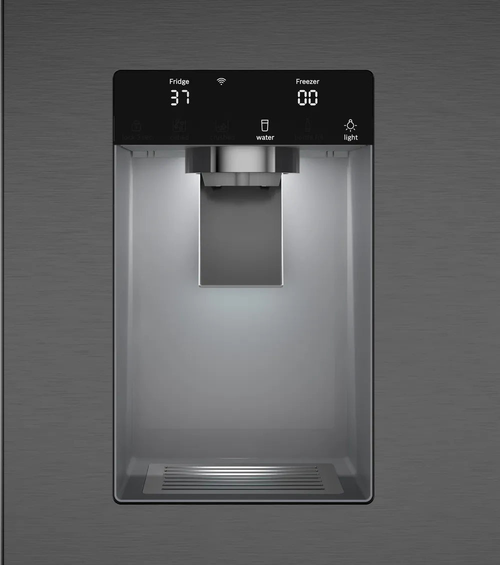 Bosch - 36 Inch 26 cu. ft French Door Bottom Mount Refrigerator in Black Stainless - B36FD52SNB