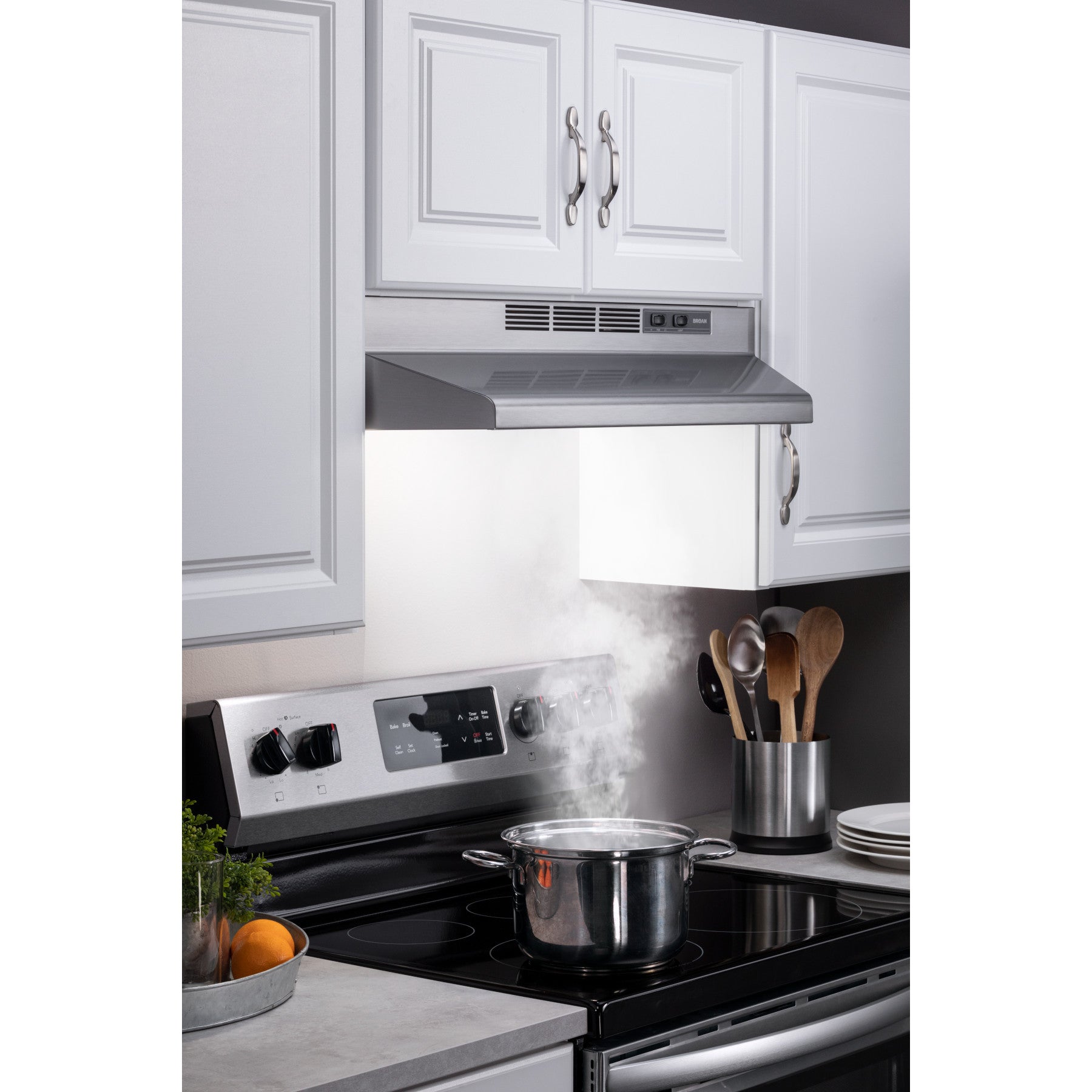 Broan - 24 Inch 230 CFM Under Cabinet Range Vent in Stainless - BU224SF