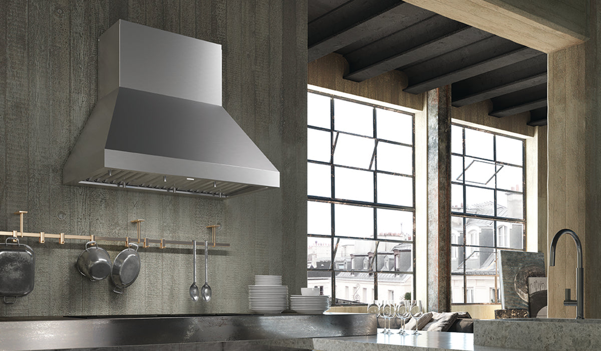 Faber - 36 Inch 1200 CFM Wall Mount and Chimney Range Vent in Stainless - CAPR36SS1200