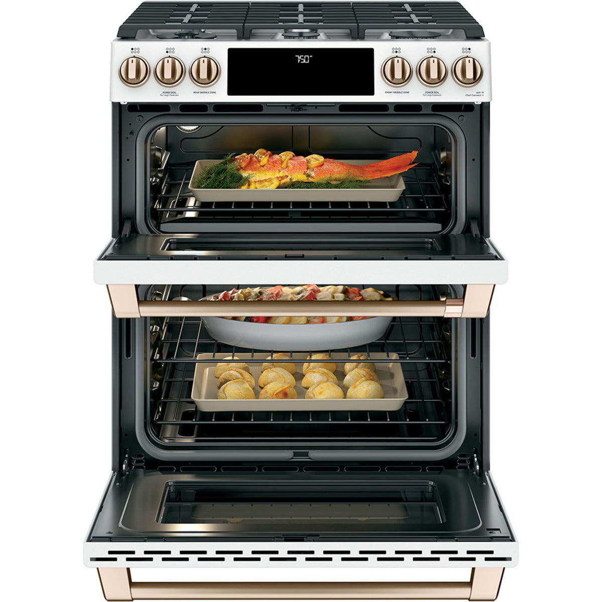 Café - 6.7 cu. ft Gas Range in White (Premium Floor Model) - CCGS750P4MW2