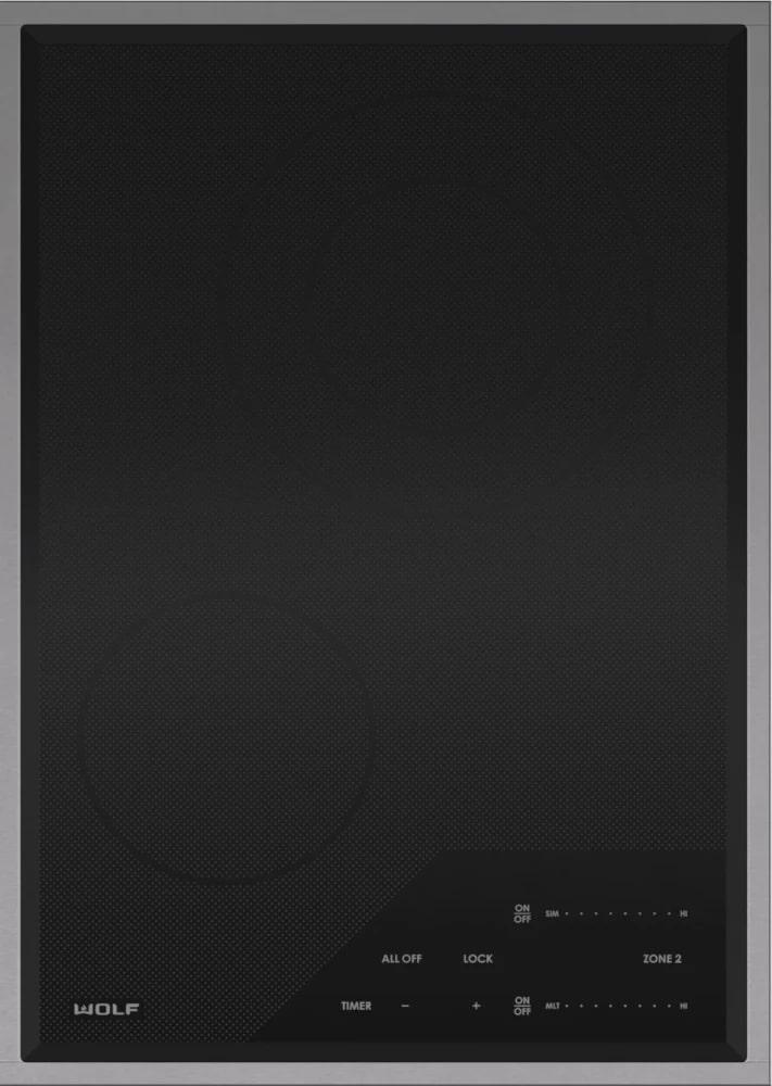 Wolf - 15 inch wide Electric Cooktop in Black - CE152TF/S