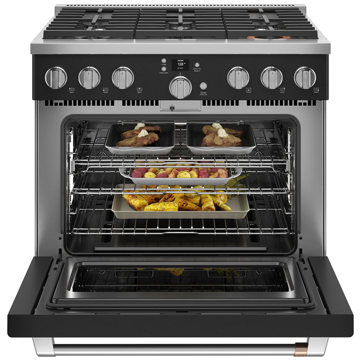 Café - 6.2 cu. ft Gas Range in Black (Premium Floor Model) - CGY366P3TD1
