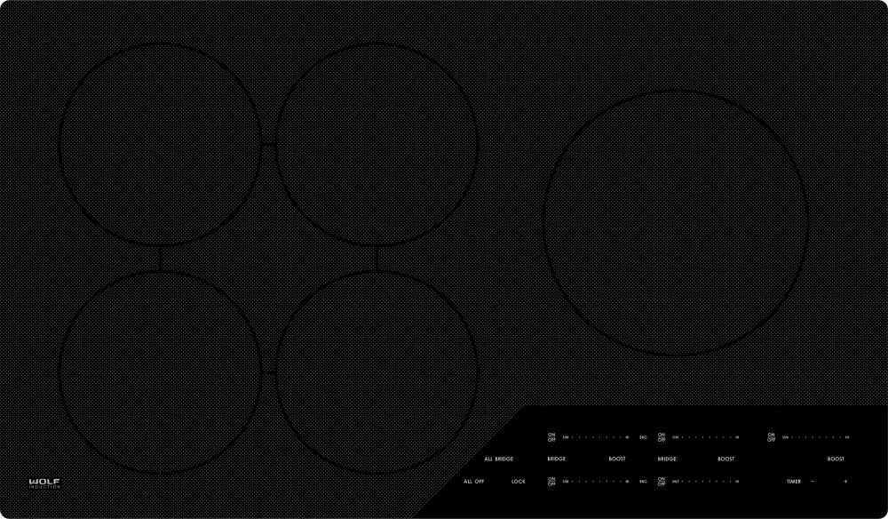 Wolf - 36 inch wide Induction Cooktop in Black - CI365C/B