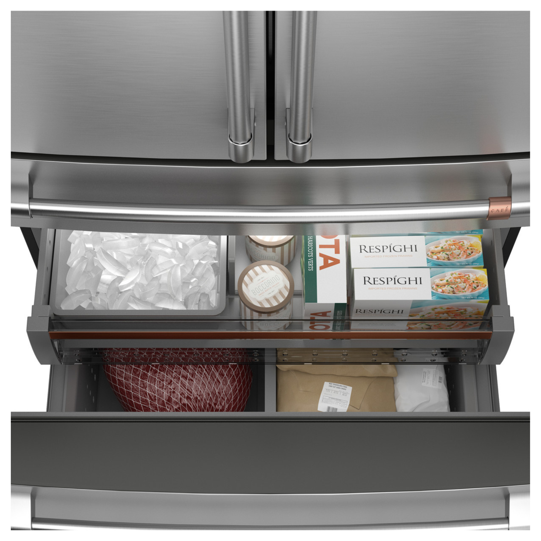 Cafe - 36 Inch 23.2 cu. ft French Door Refrigerator in Stainless - CJE23DP2WS1