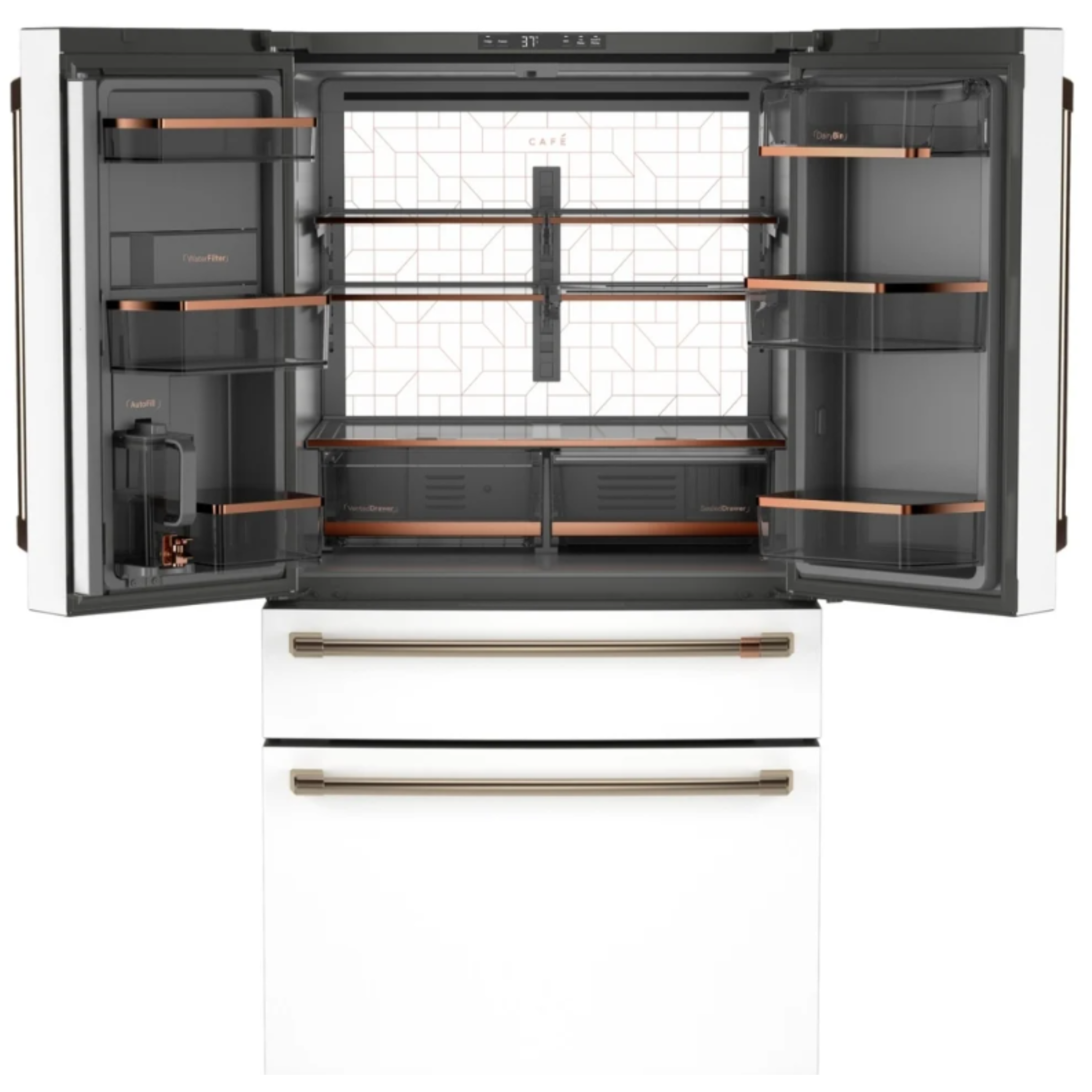 Cafe - 36 Inch 23.2 cu. ft French Door Refrigerator in White - CJE23DP4WW2
