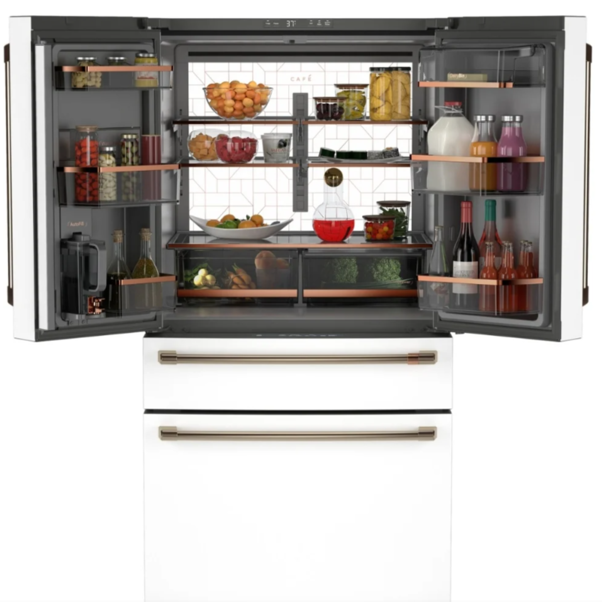 Cafe - 36 Inch 23.2 cu. ft French Door Refrigerator in White - CJE23DP4WW2