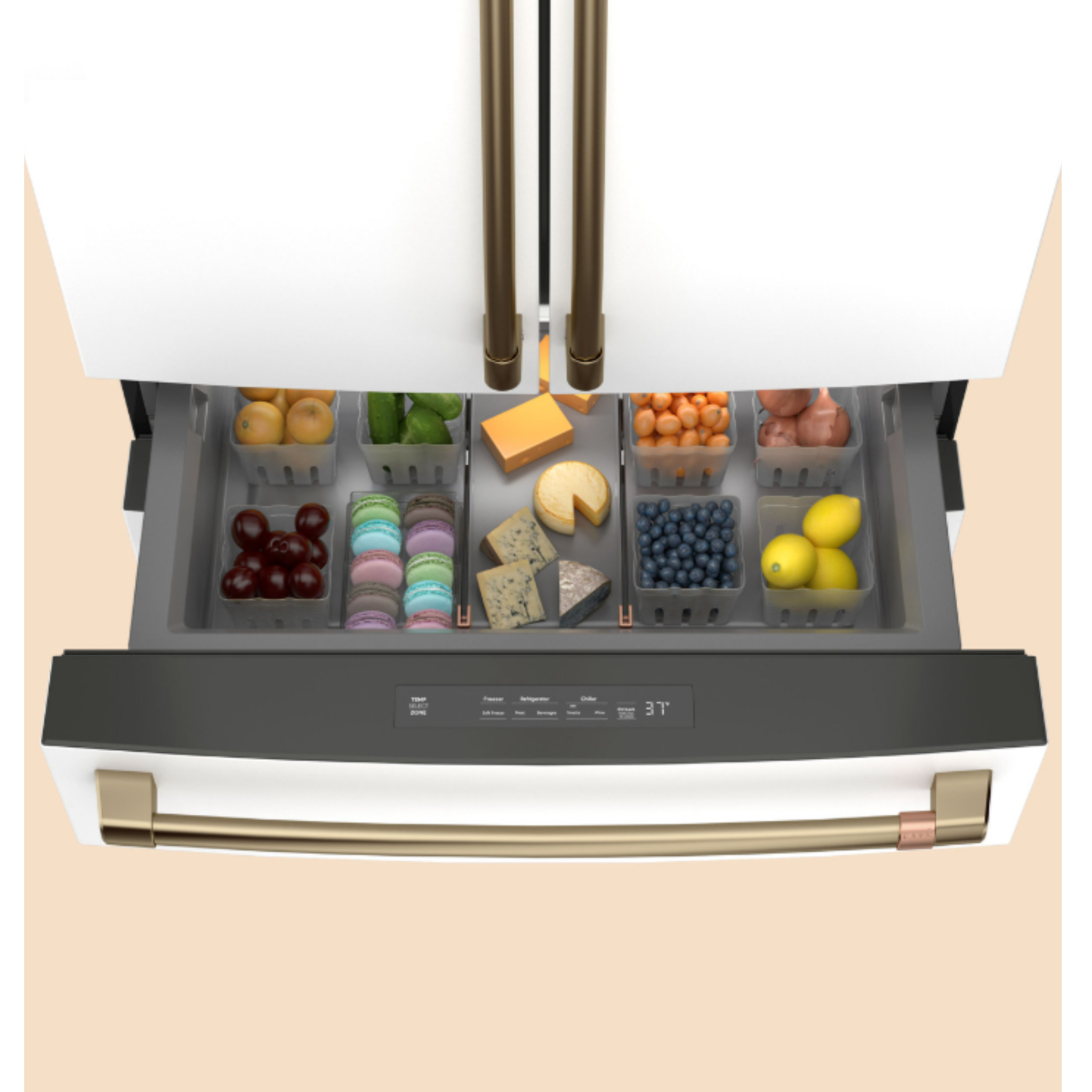 Cafe - 36 Inch 23.2 cu. ft French Door Refrigerator in White - CJE23DP4WW2