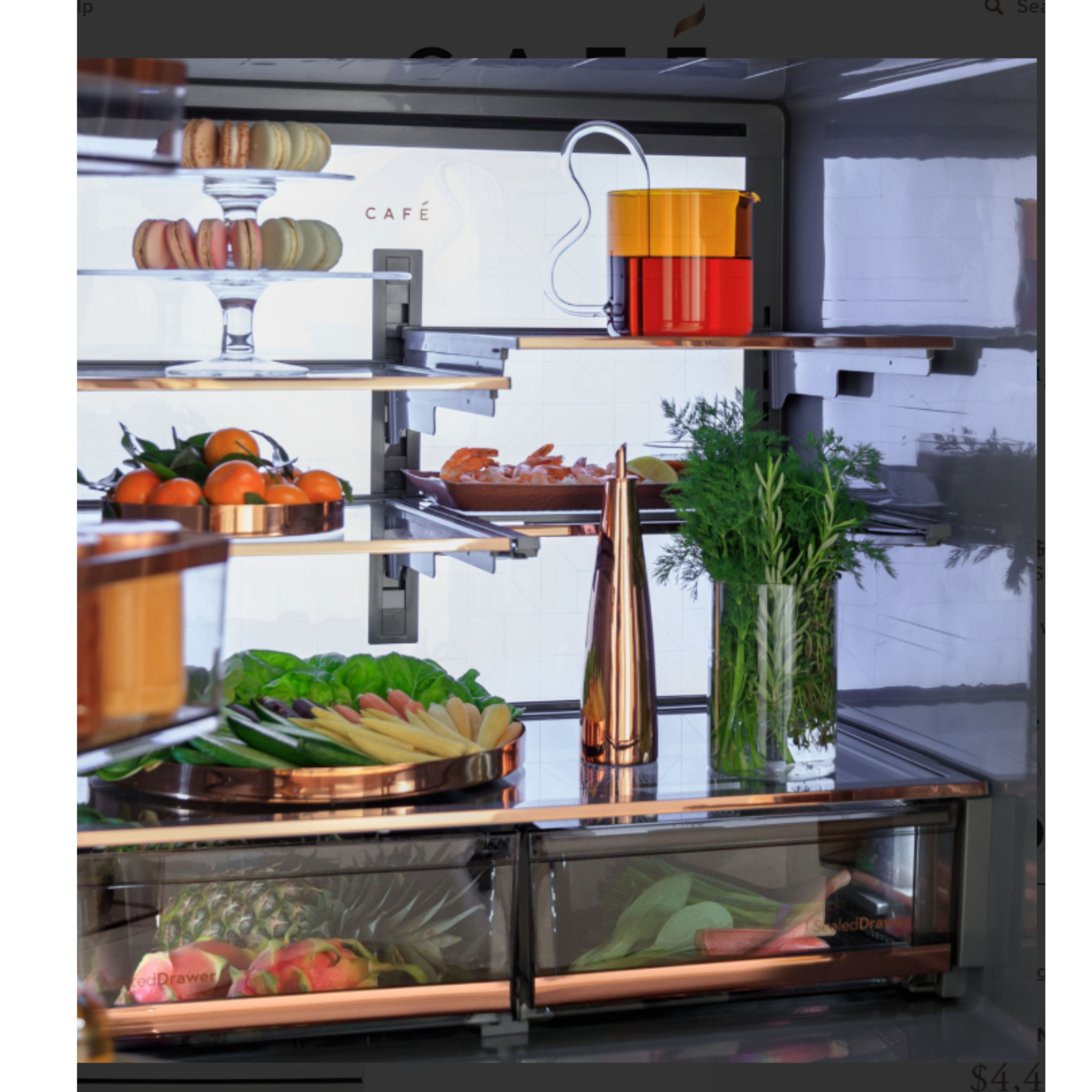 Cafe - 36 Inch 23.2 cu. ft French Door Refrigerator in White - CJE23DP4WW2