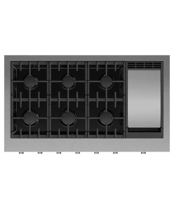 Fisher & Paykel - 47.9 Inch Gas Cooktop in Stainless - CPV3-486GD-L