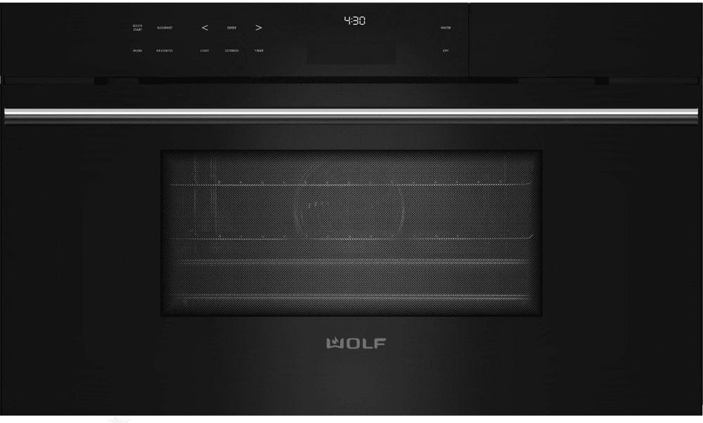 Wolf - 1.8 cu. ft Steam Wall Oven in Black - CSO30CM/B/TH
