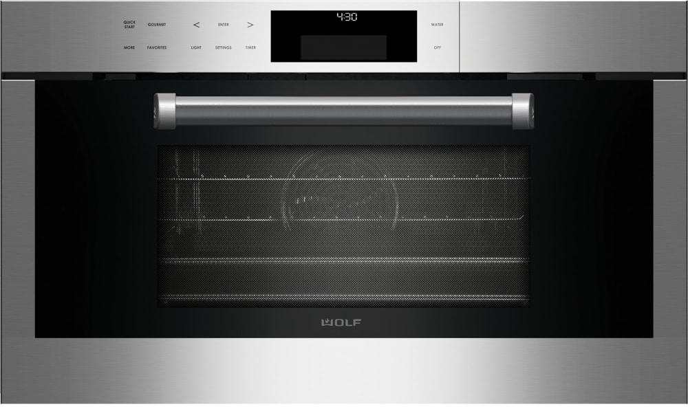 Wolf - 1.8 cu. ft Steam Wall Oven in Stainless (Premium Floor Model) - CSO30PM/S/PH