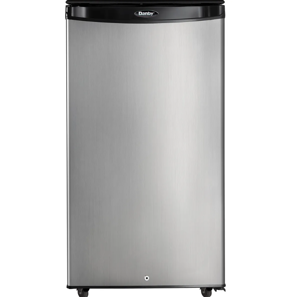 Danby - 17.72 Inch 3.3 cu. ft Mini Fridge Refrigerator in Stainless - DAR033A1BSLDBO