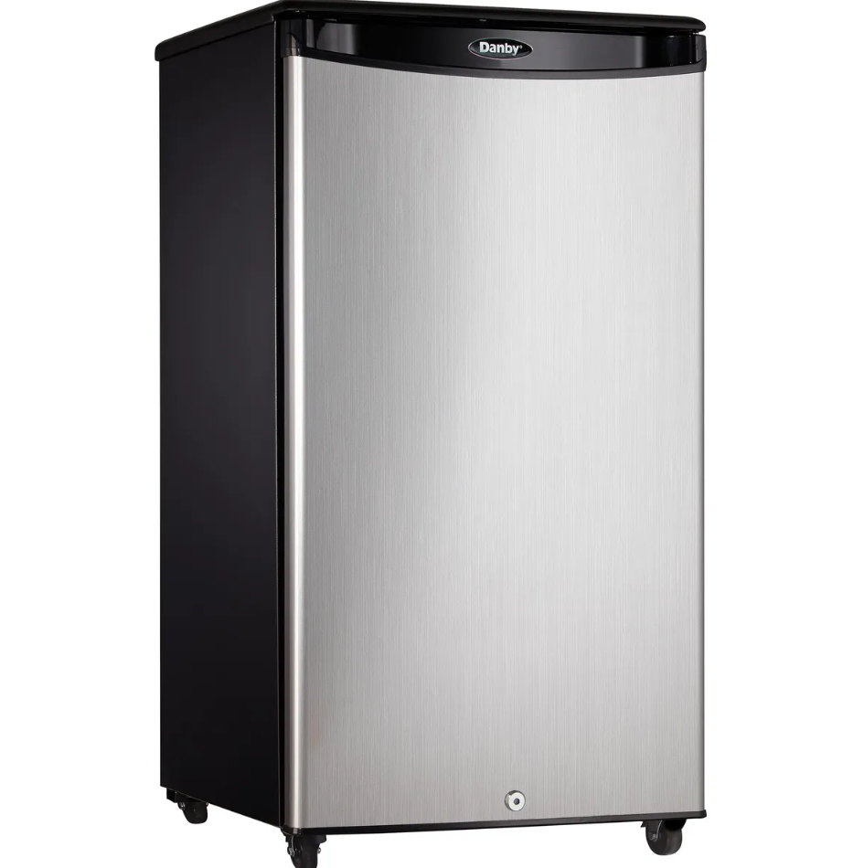 Danby - 17.72 Inch 3.3 cu. ft Mini Fridge Refrigerator in Stainless - DAR033A1BSLDBO