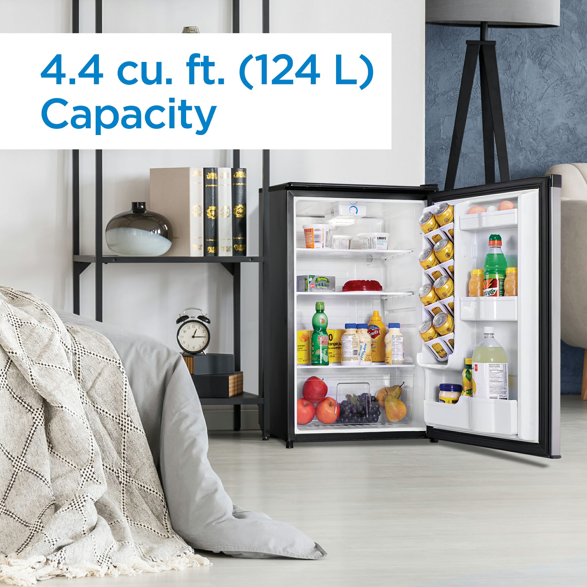 Danby - 21 Inch 4.4 cu. ft Mini Fridge Refrigerator in Stainless - DAR044A4BSLDD