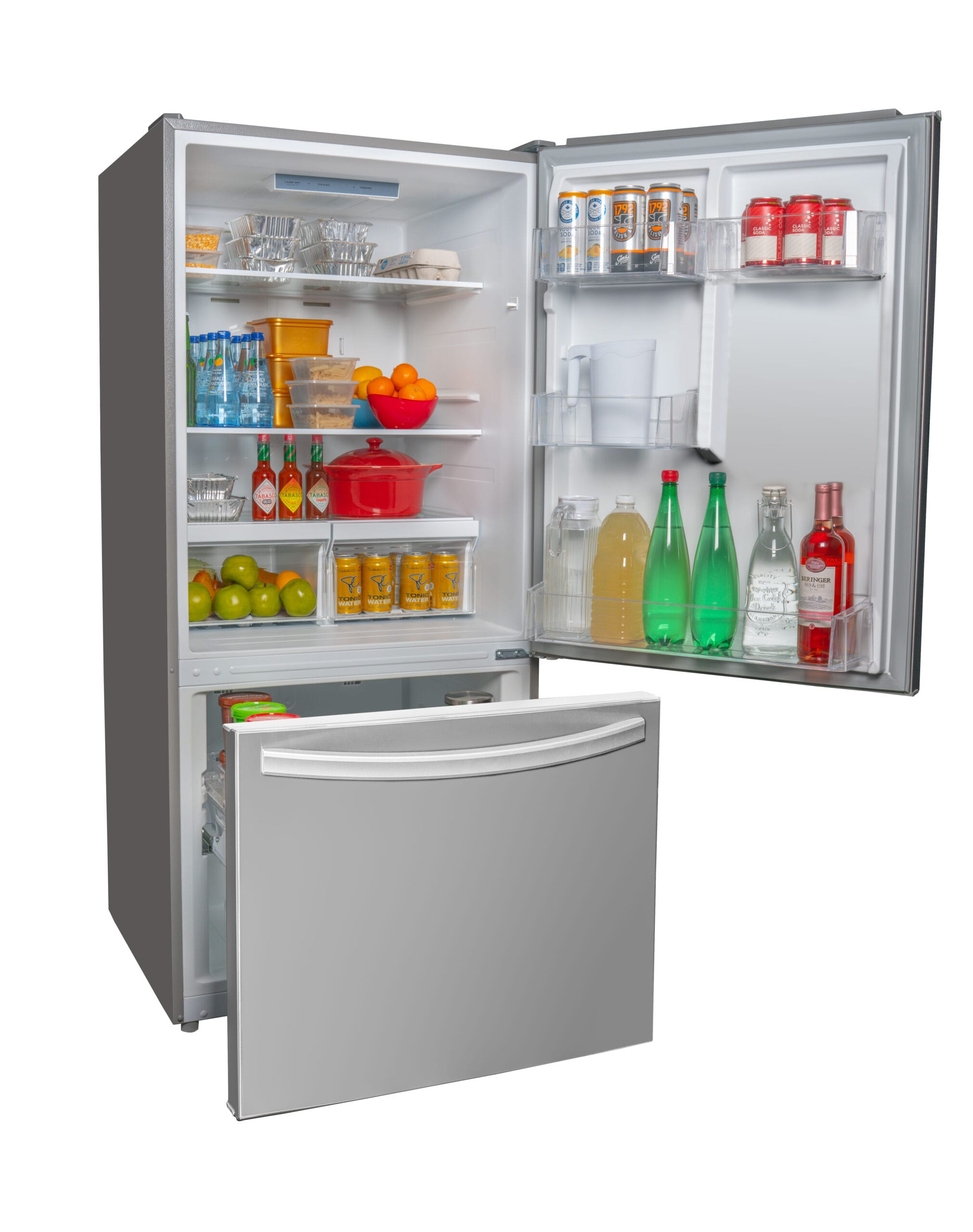 Danby - 29.5 Inch 18.7 cu. ft Bottom Mount Refrigerator in Stainless - DBM187E1SSDB