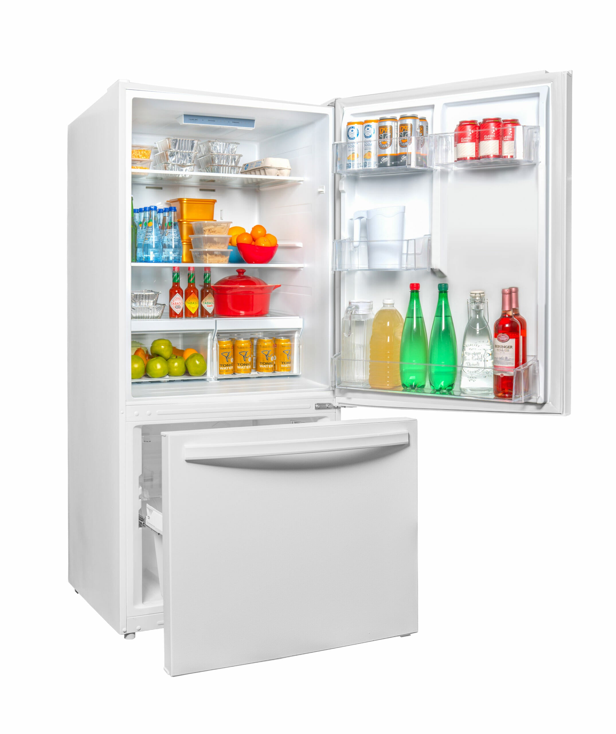 Danby - 29.5 Inch 18.7 cu. ft Bottom Mount Refrigerator in White - DBM187E1WDB