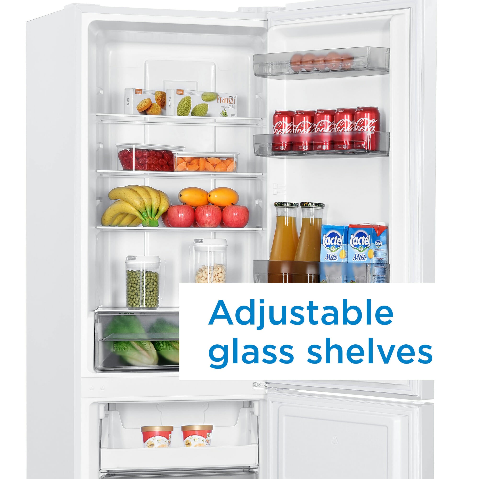 Danby - 23.69 Inch 10 cu. ft Bottom Mount Refrigerator in White - DBMF100B1WDB