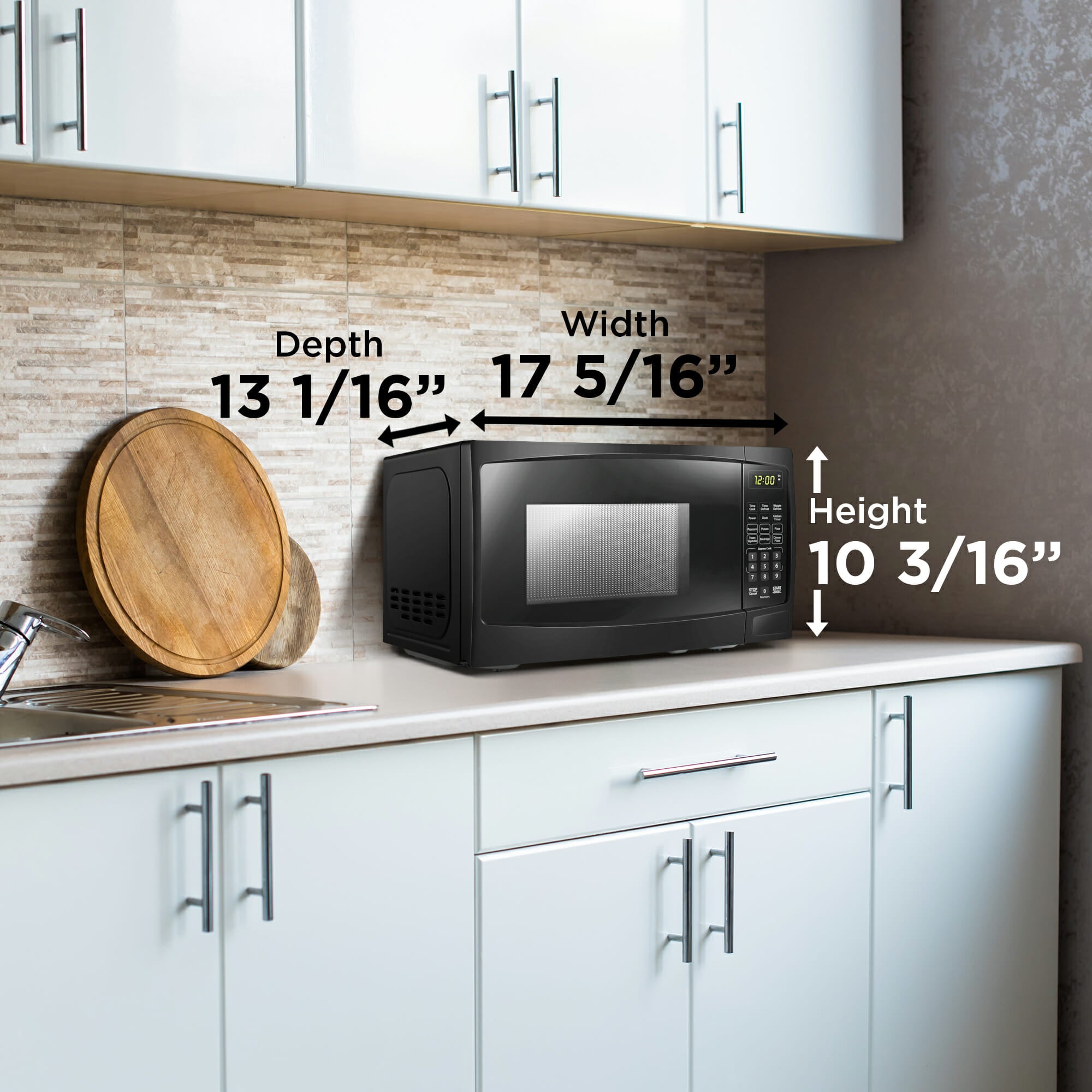 Danby - 0.7 cu. Ft Counter top Microwave in Black - DBMW0720BBB