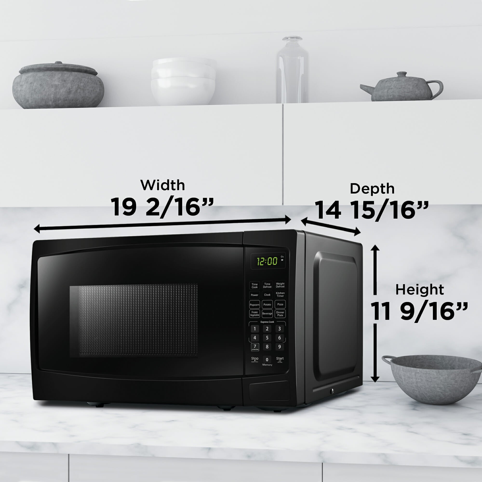 Danby - 0.9 cu. Ft Counter top Microwave in Black - DBMW0920BBB