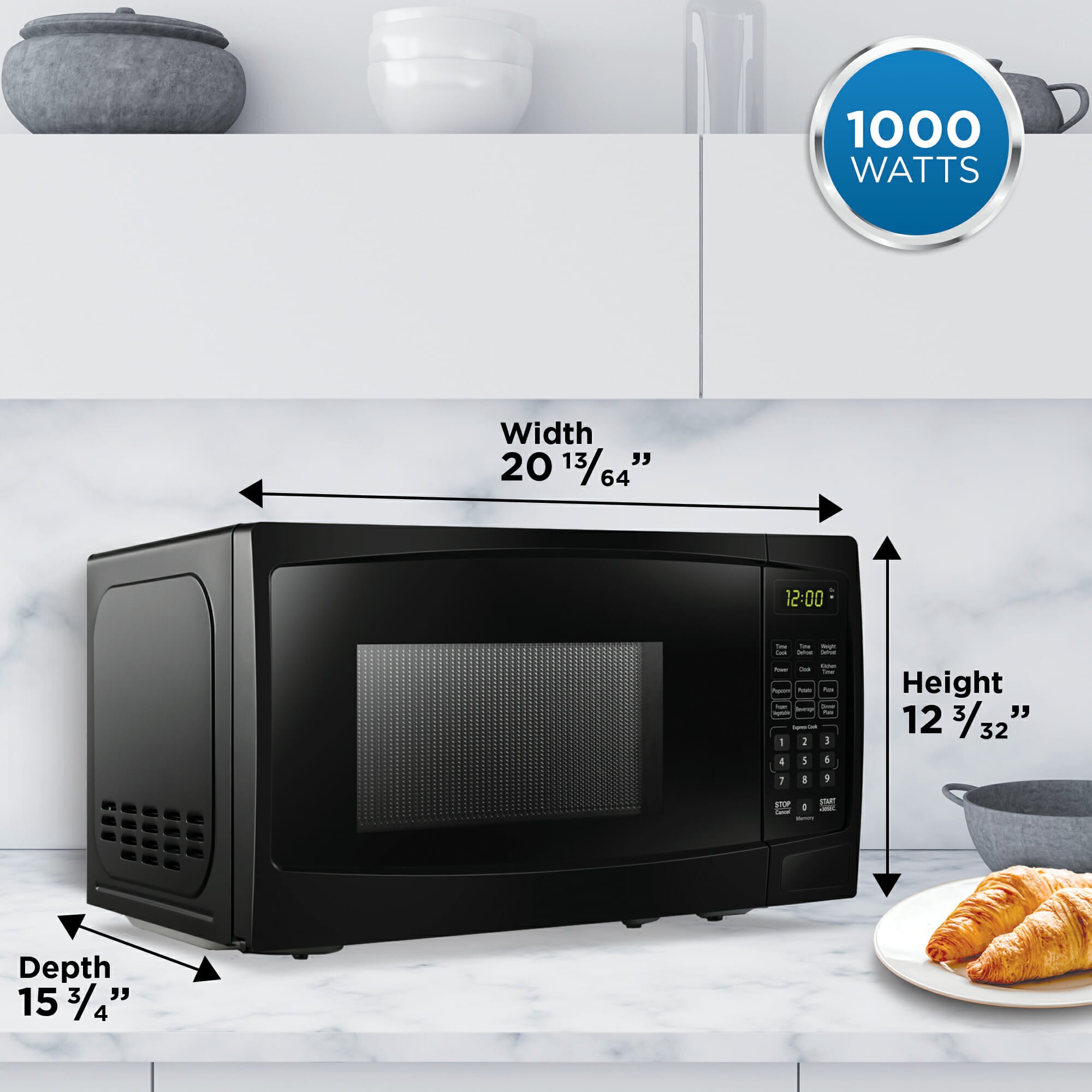 Danby - 1.1 cu. Ft Counter top Microwave in Black Stainless - DBMW1120BBB