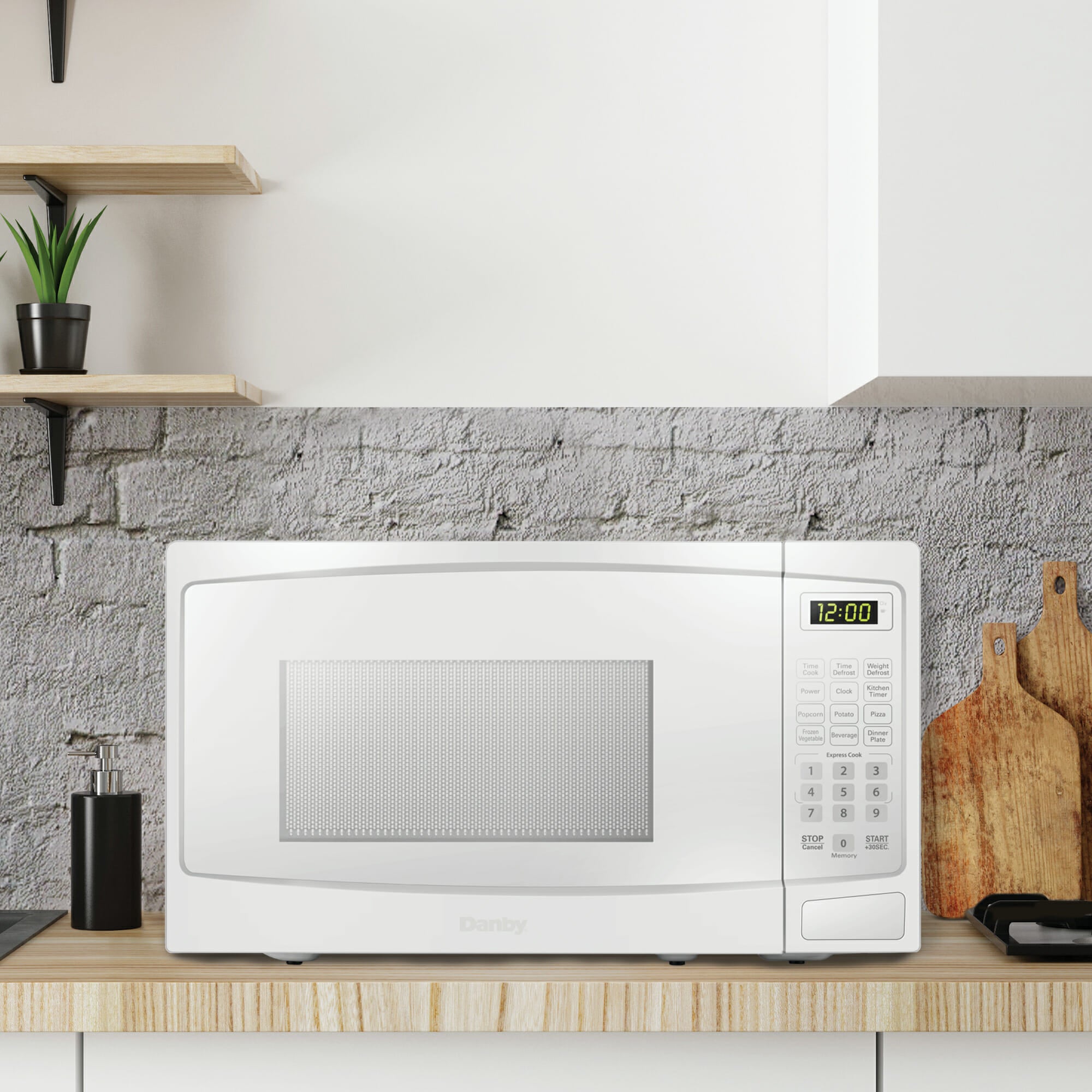 Danby - 1.1 cu. Ft Counter top Microwave in White - DBMW1120BWW