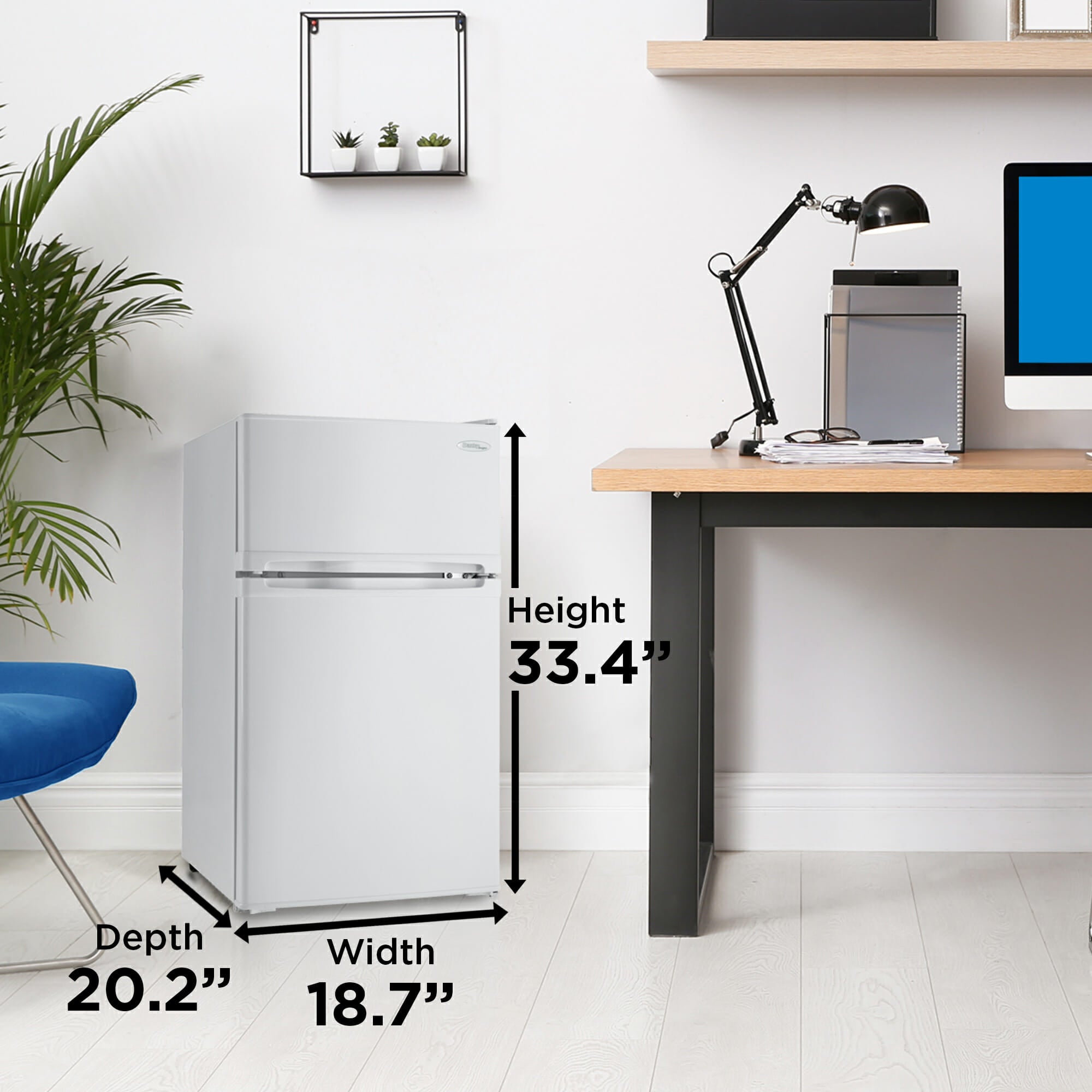 Danby - 18.69 Inch 3.1 cu. ft Mini Fridge Refrigerator in White - DCR031B1WDD