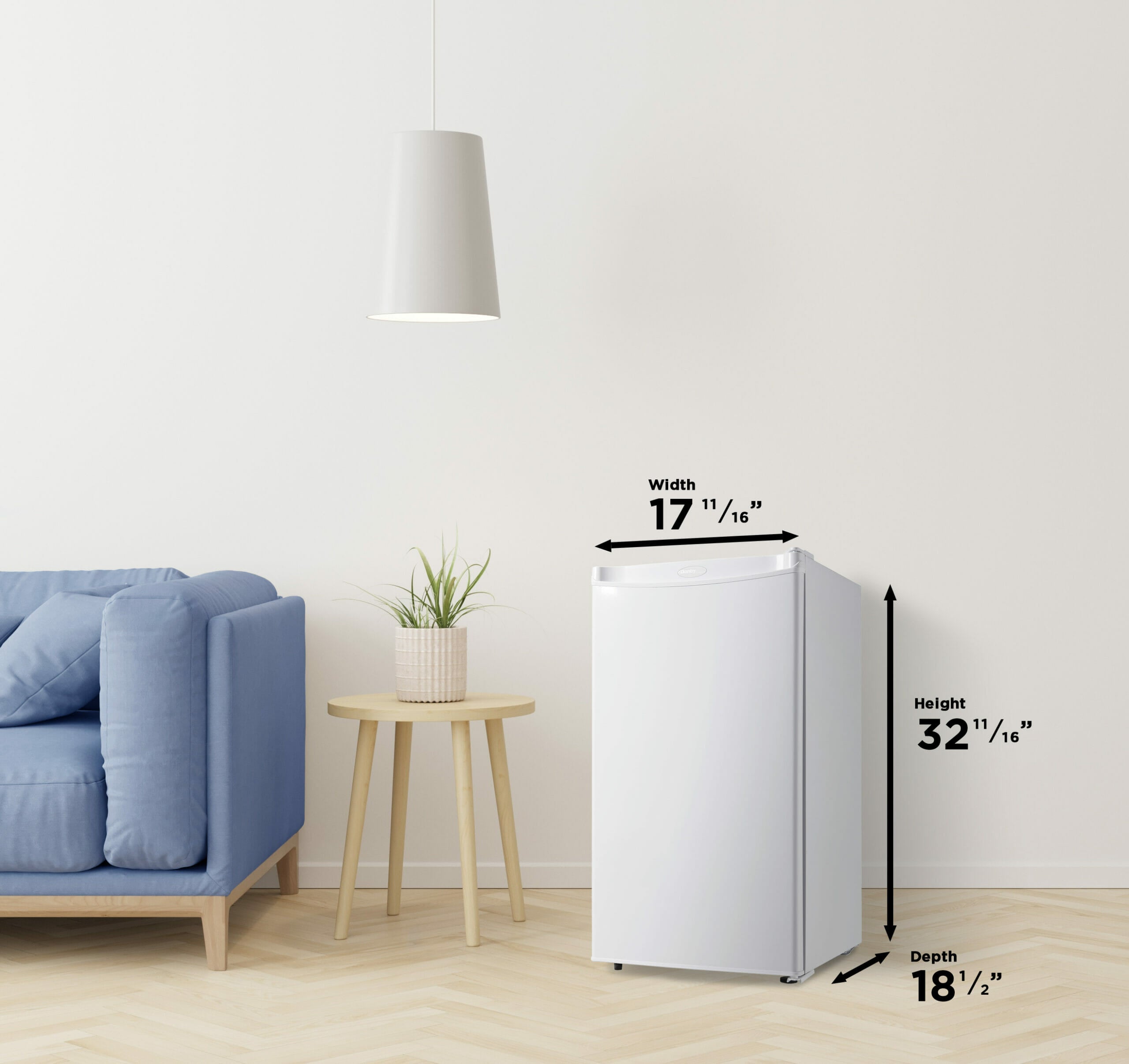 Danby - 17.68 Inch 3.2 cu. ft Mini Fridge Refrigerator in White - DCR032A2WDD