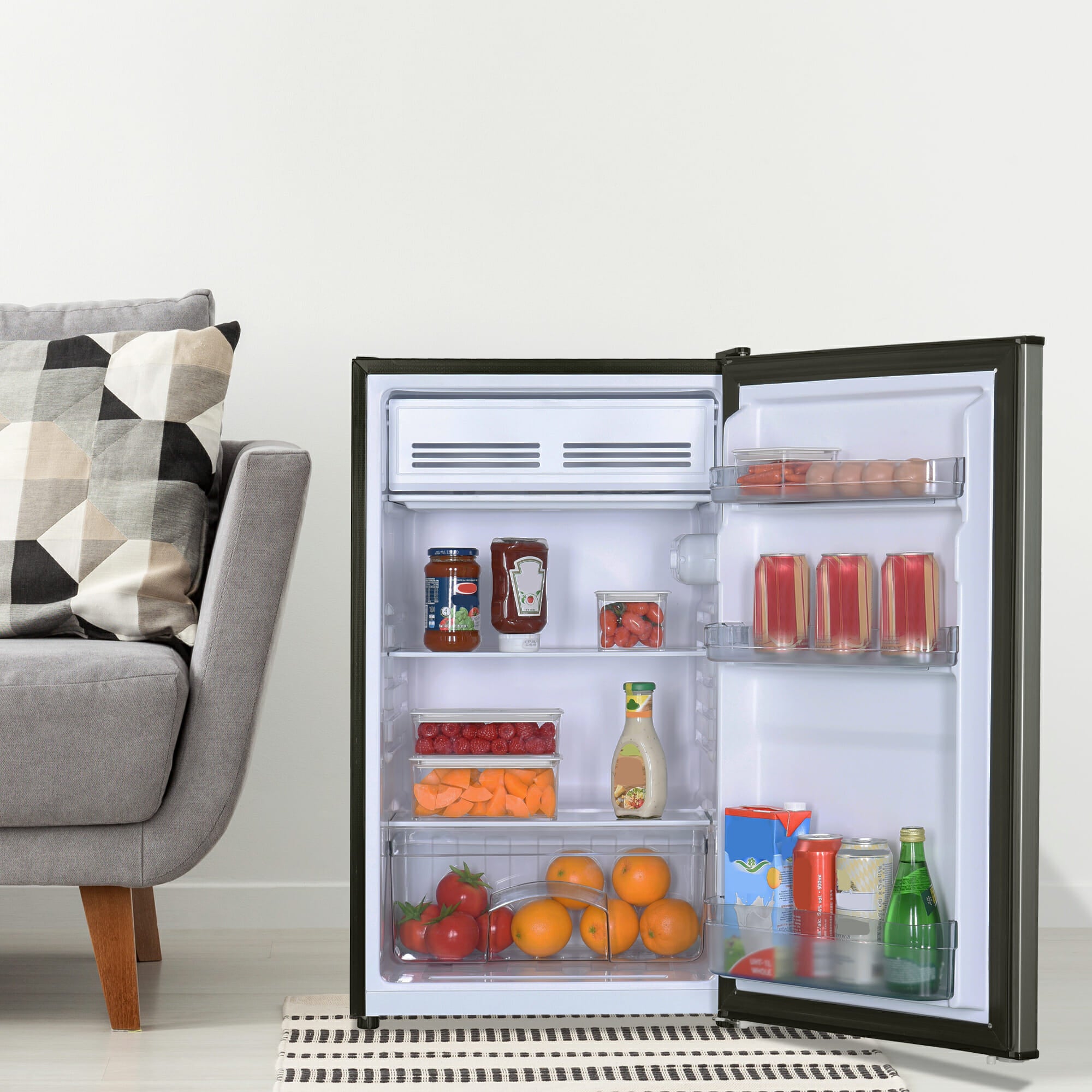 Danby - 19.31 Inch 4.4 cu. ft Mini Fridge Refrigerator in Stainless - DCR044B1SLM