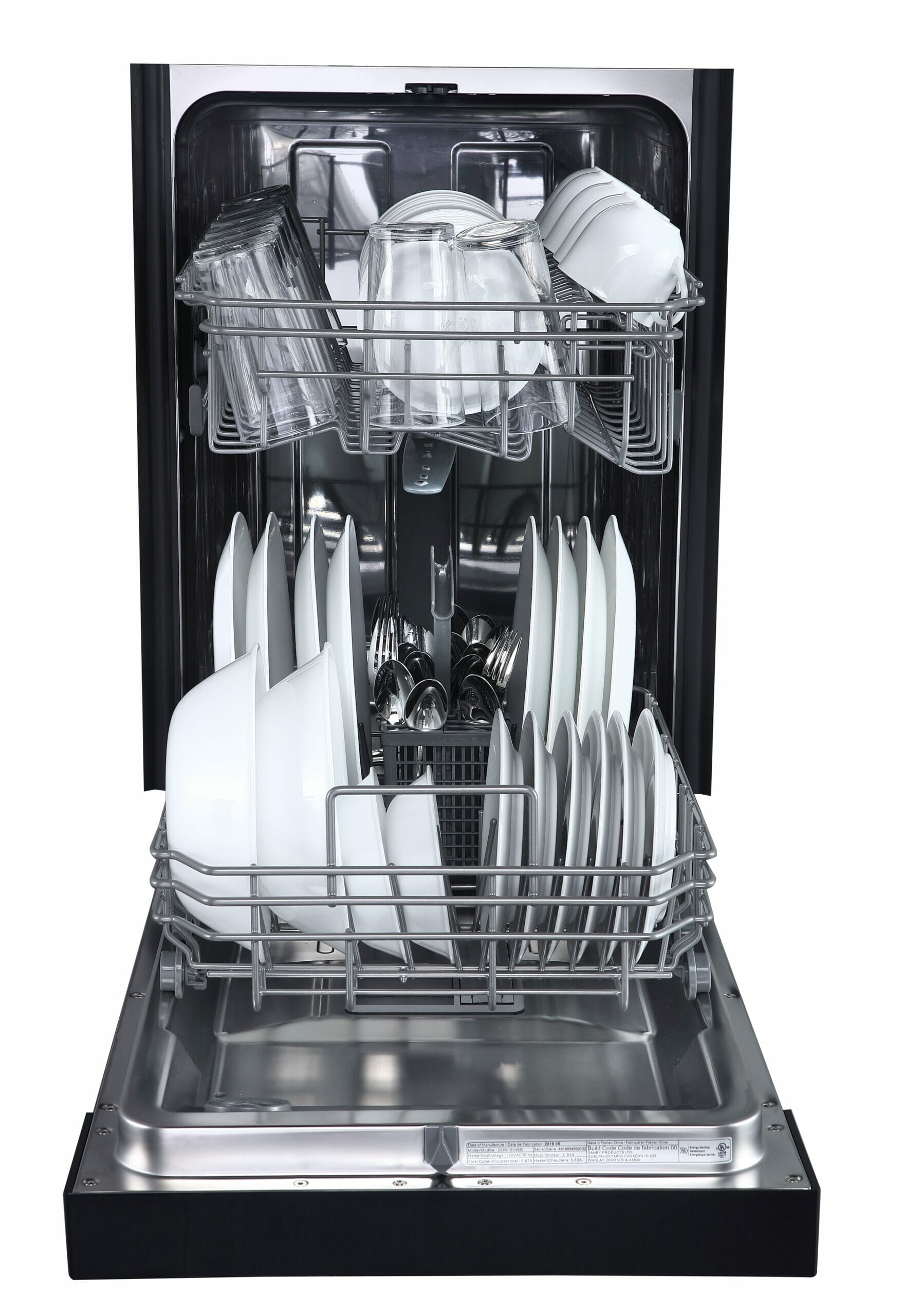 Danby - 52 dBA Built In Dishwasher in Black - DDW1804EB
