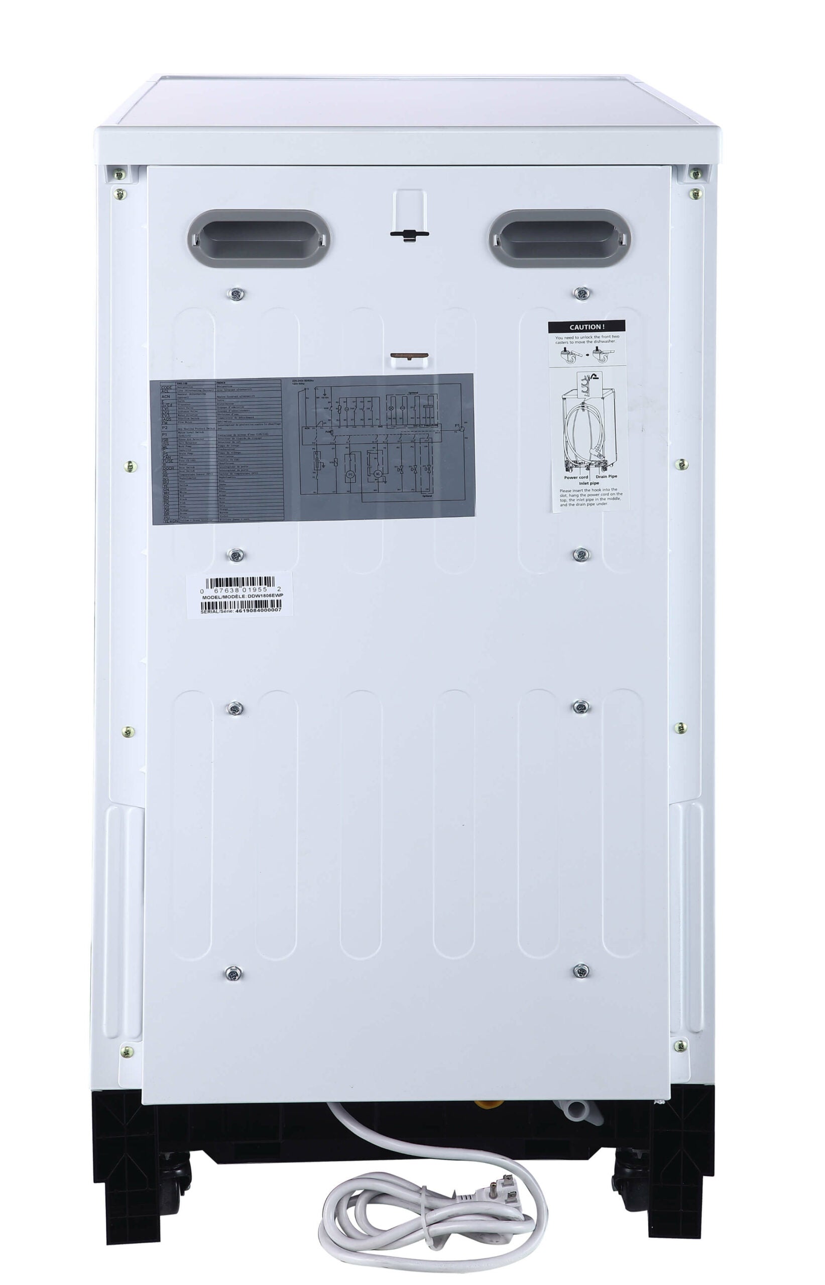 Danby - 52 dBA Portable Dishwasher in White - DDW1805EWP