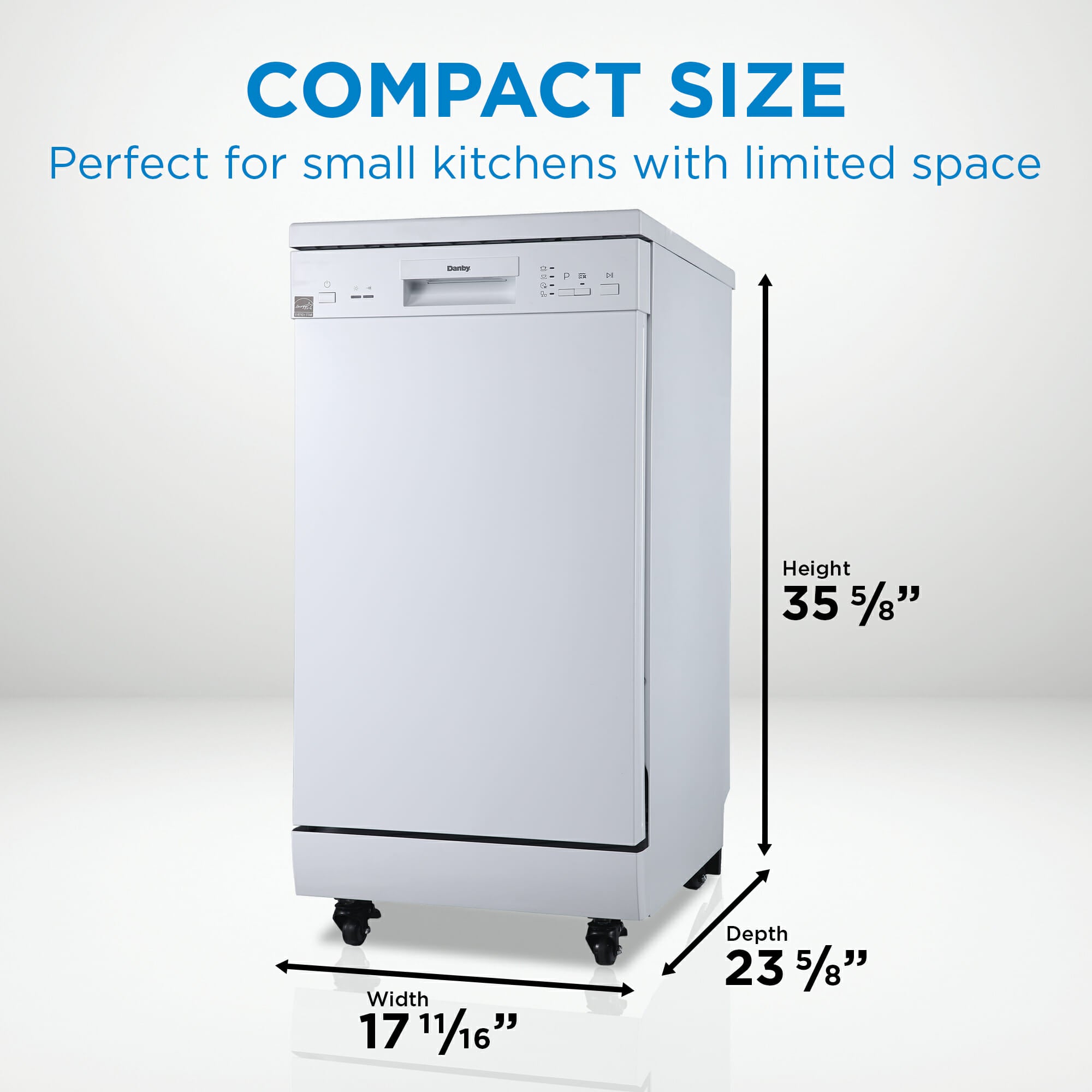 Danby - 52 dBA Portable Dishwasher in White - DDW1805EWP