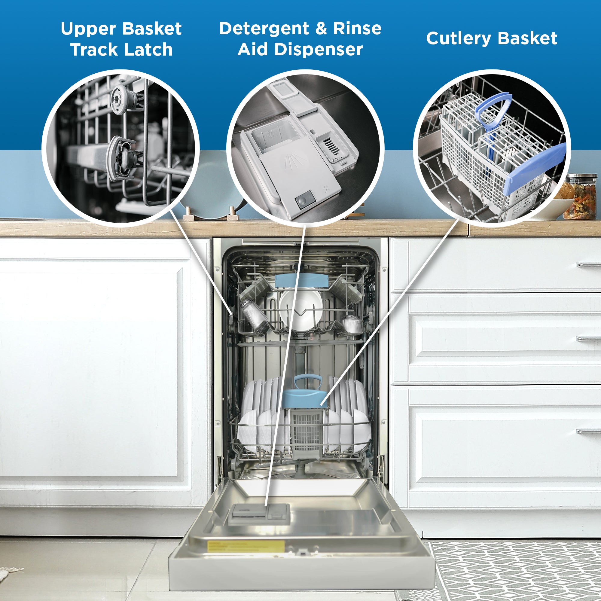 Danby - 51 dBA Built In Dishwasher in White - DDW18D1EW