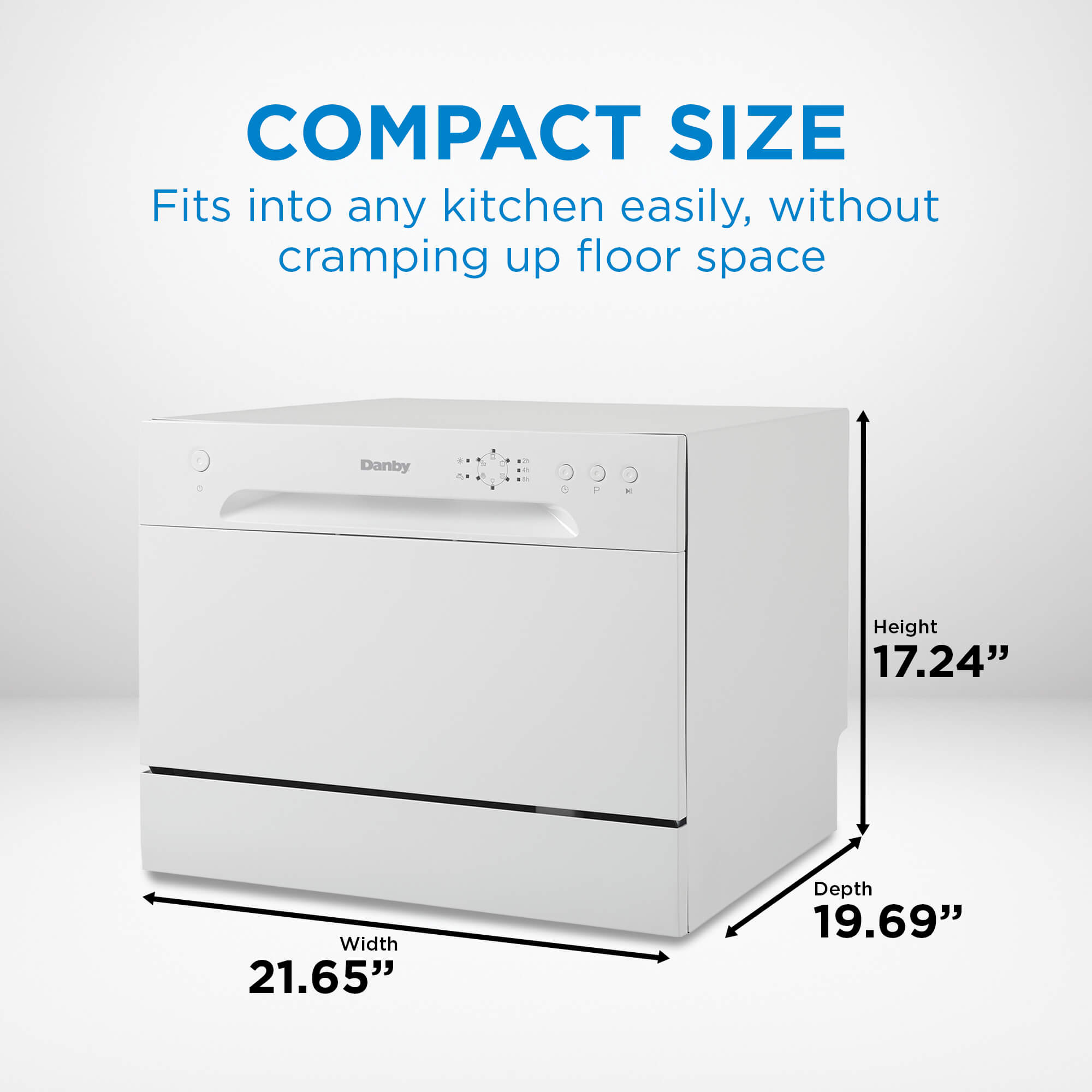Danby - 52 dBA Compact Dishwasher in White - DDW621WDB