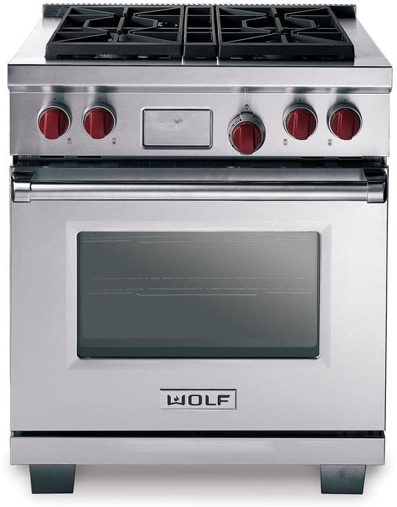 Wolf - 4.5 cu. ft Dual Fuel Range in Stainless - DF304